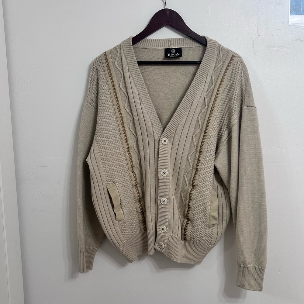Vintage Tuscan wool blend cardigan sweater size large made in Italy